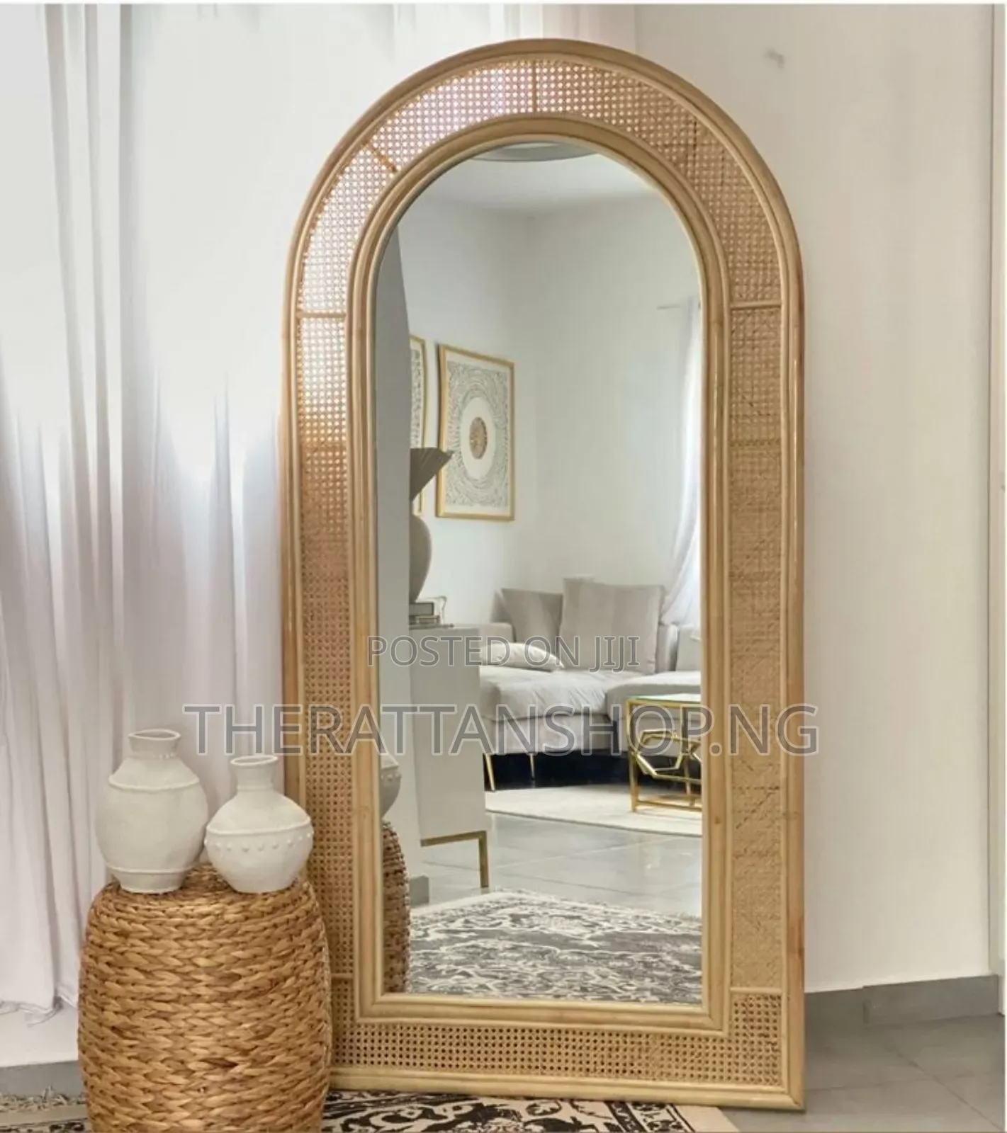 Free Standing, Handcrafted, Long Cane Mirrors