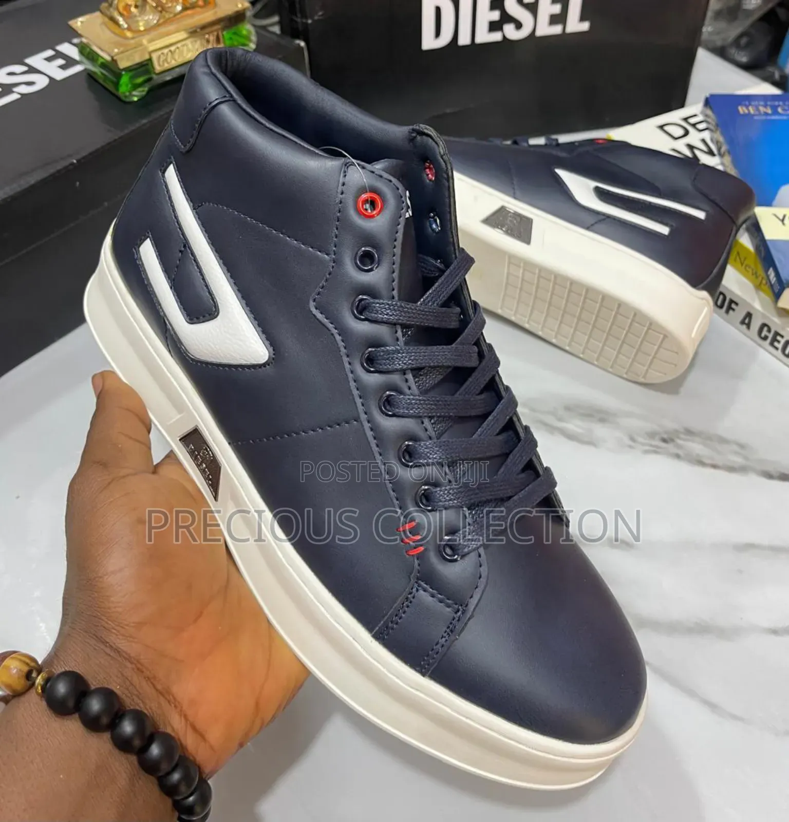 Unisex Diesel White Sole Ankle Shoe