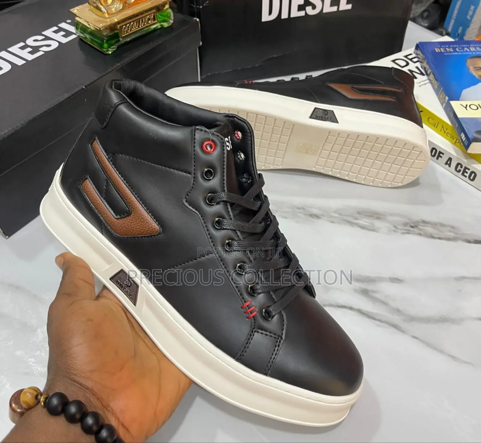 Unisex Diesel White Sole Ankle Shoe