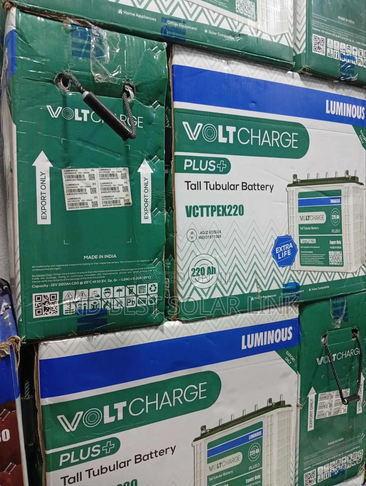 220ah Luminous Voltchargeplus Tubular Battery