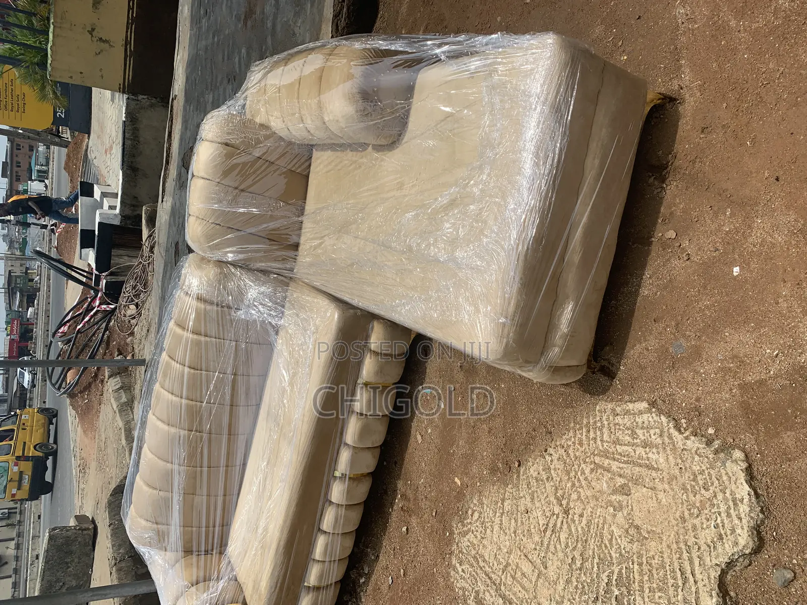 Cream L-Shape Sofas Is Available
