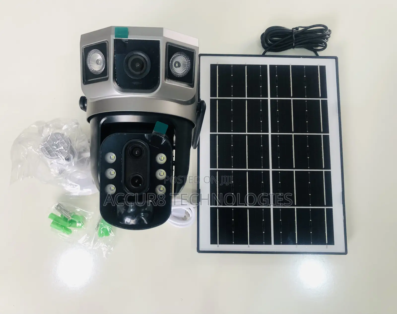 V380pro Solar Camera Three Screen 4g