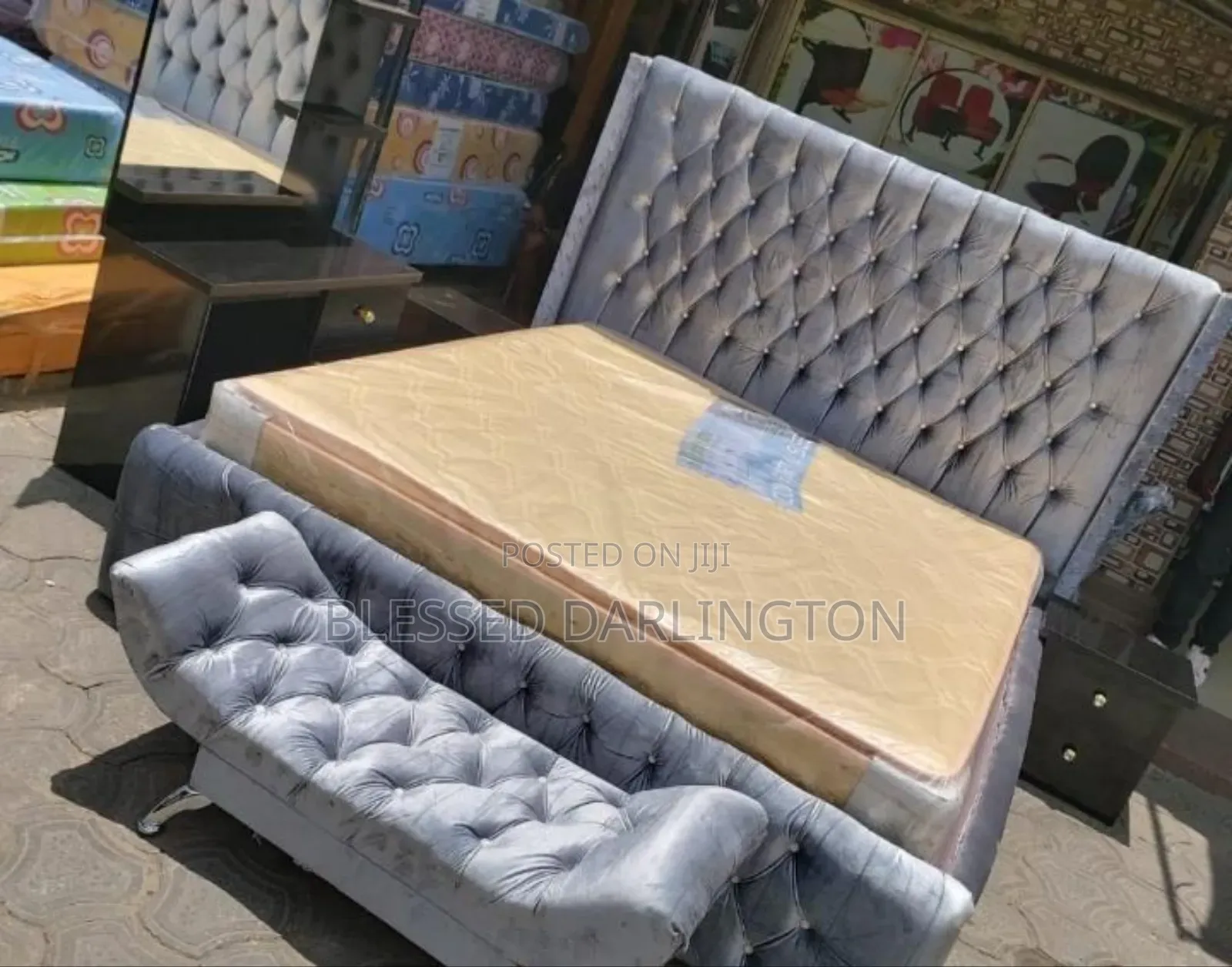 Space Button Upholstery Bed Frame Very Affordable