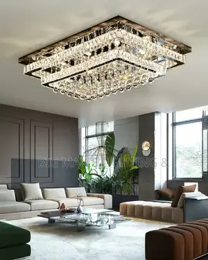 Luxury Classic Rectangular Crystal Silver Led Chandelier