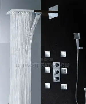 Chrome Conceal Shower Mixer With Long Waterfall Shower Rose