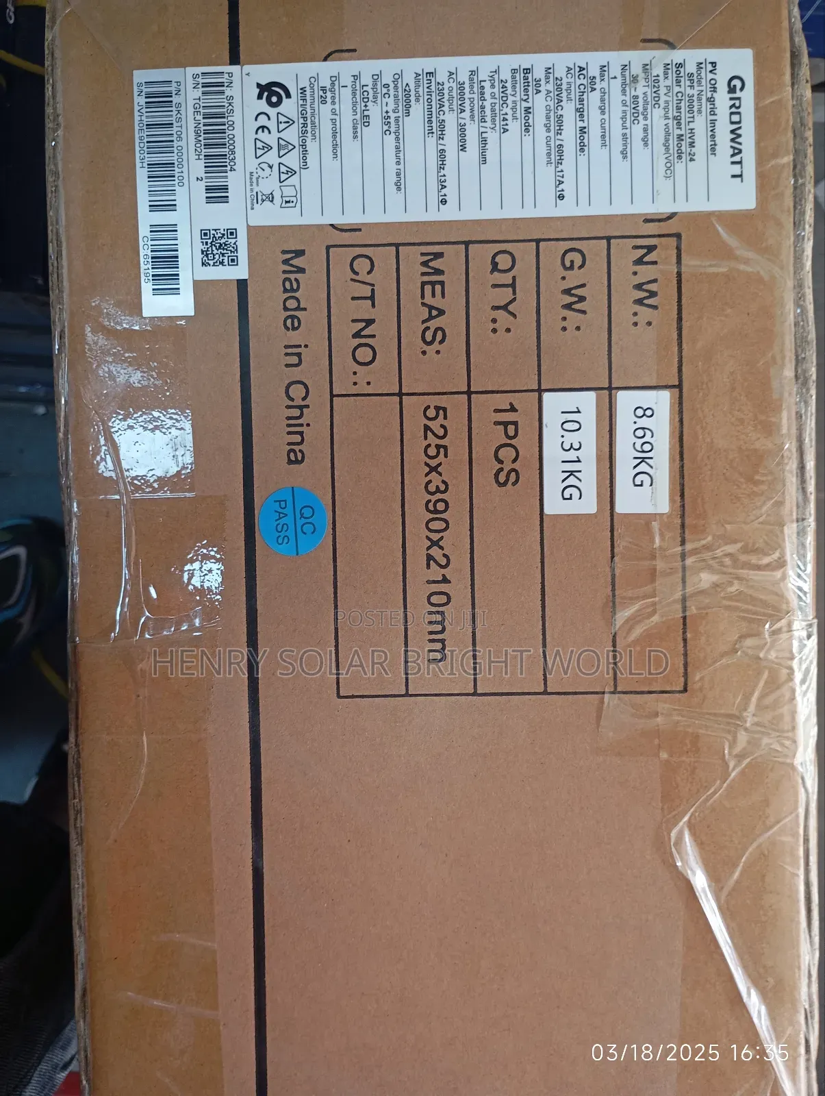 Growatt 3kva 24v Hibrid