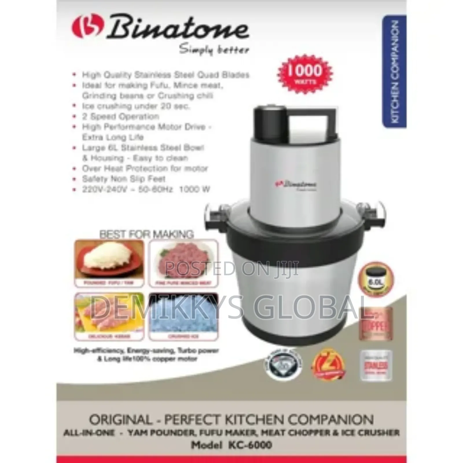 Binatone Yam Pounder 6l (Kc-6000)