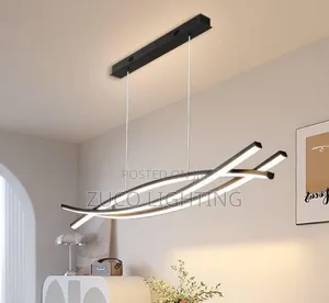 Dimmable Modern Chandelier, Led 3-Lights Linear Lightin