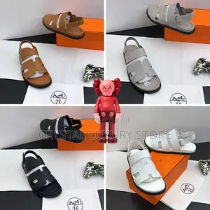 Photo - Hermes Quality Luxury Men Genuine Leather Sandals