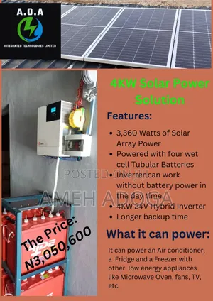 4kva Inverter | 4 Batteries and Solar Power