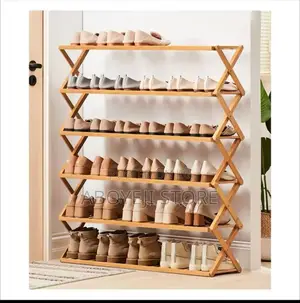 Collapsible Bamboo Shoe Rack -