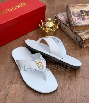 Italian White Color Leather Slippers