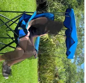 Portable Folding Chair With Sun Shade, Cup Holder, Outdoor
