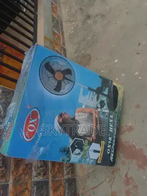 Ox 3 Speed Power 18''hexa With Light Rechargeablen Fan