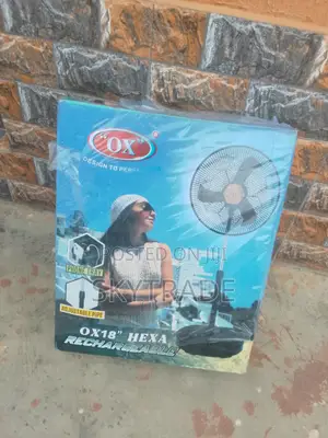 Automatic Ox 18 Inches Rechargeable Fan With Remote + Light