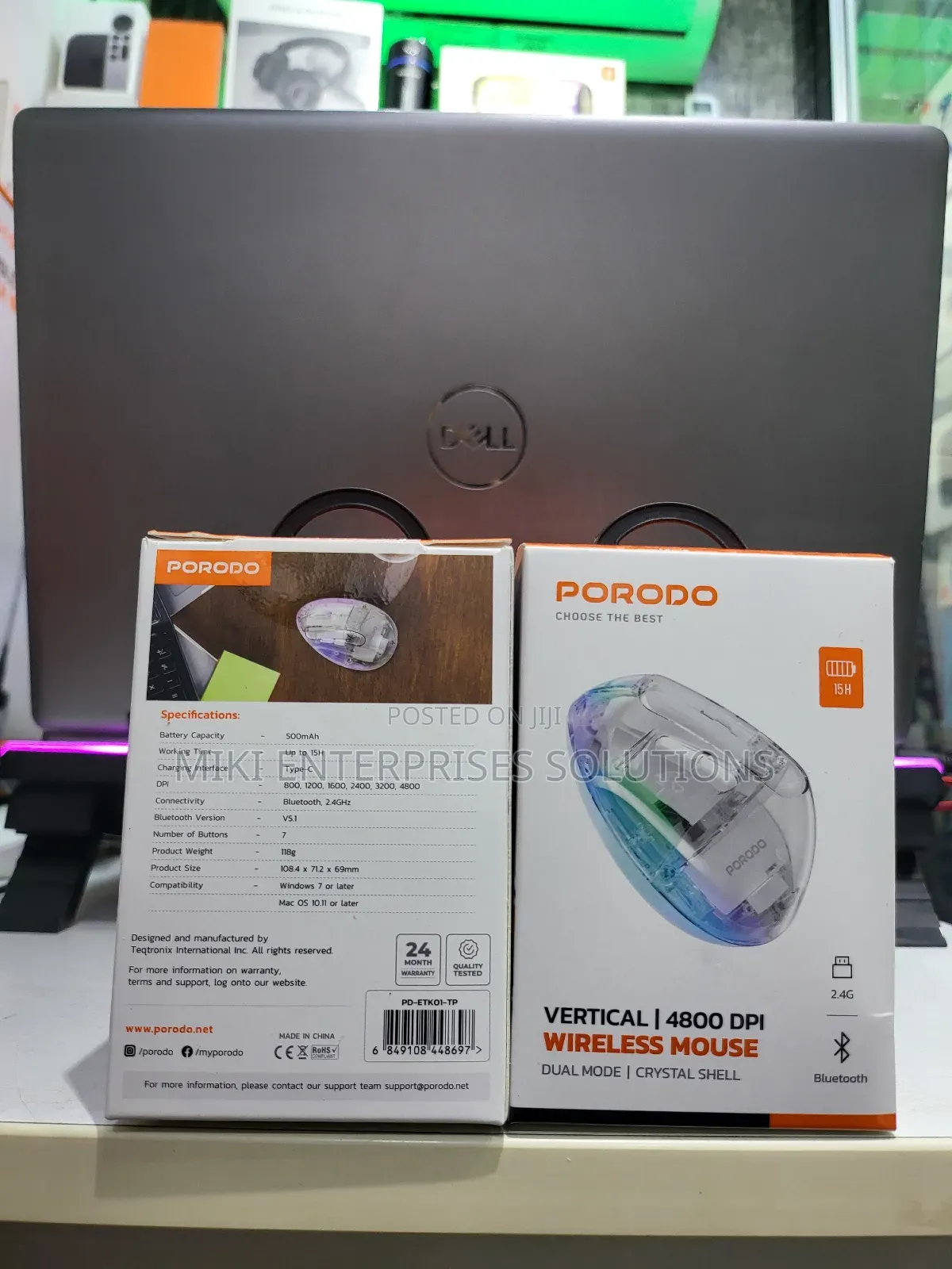 Porodo Rechargeable Wireless 6d Ergonomic Vertical Mouse