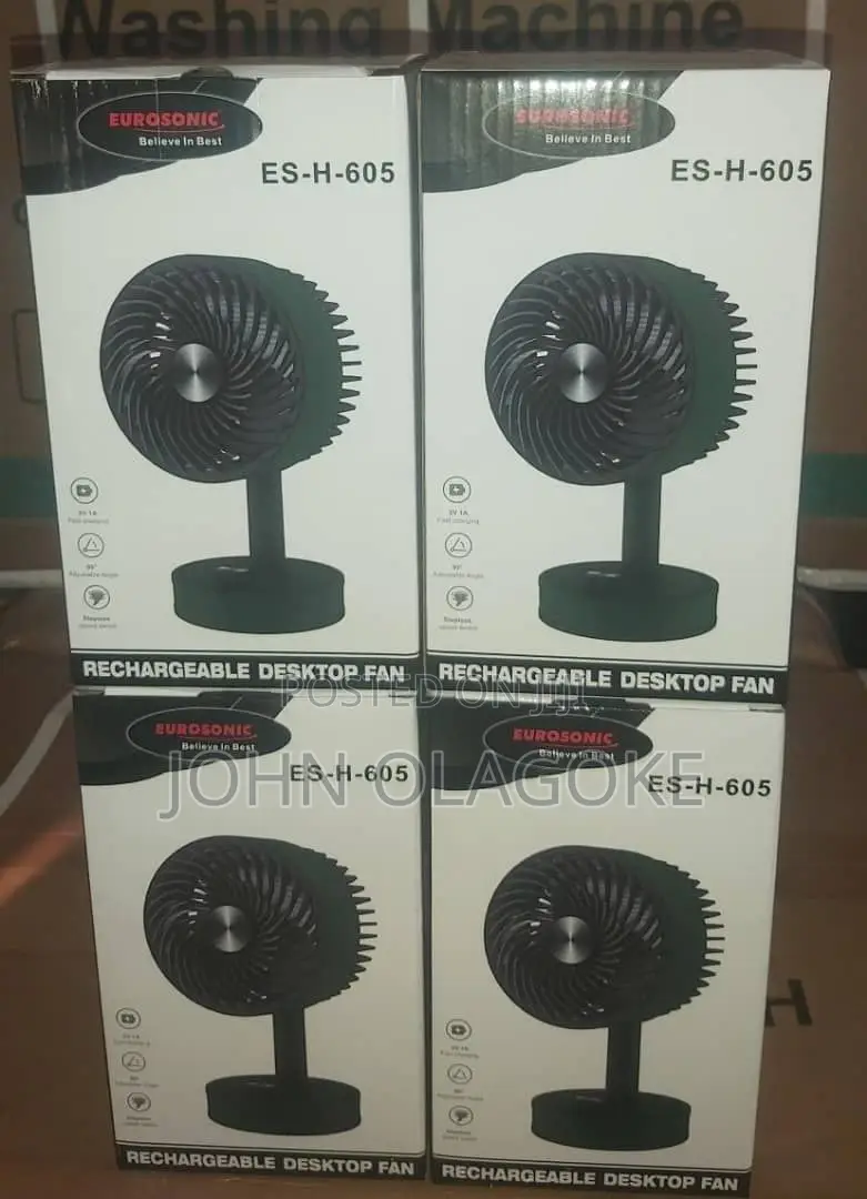 Eurosonic 5" Desktop Rechargeable Fan