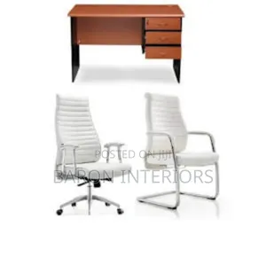 Set of Executive Office Table and Swivel and Visitor Chair