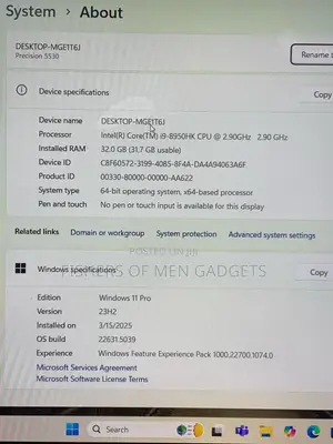 Laptop Dell Precision 15 5520 32GB Intel Core I9 SSD 1T