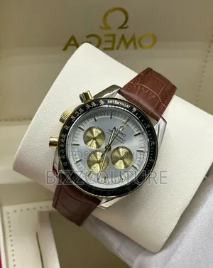 Original Omega Brown Genuine Leather Strap Watch