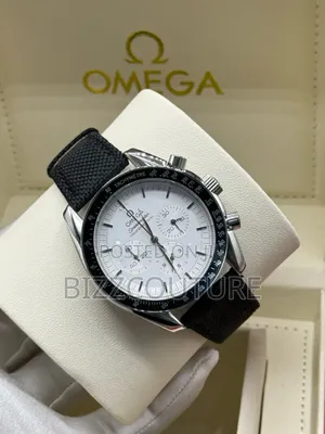 Original Omega Black Faux Leather Watch in Store