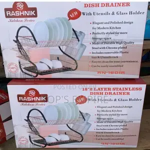 18 Inches Rashnik 2 Layer Stainless Steel Dish Drainer