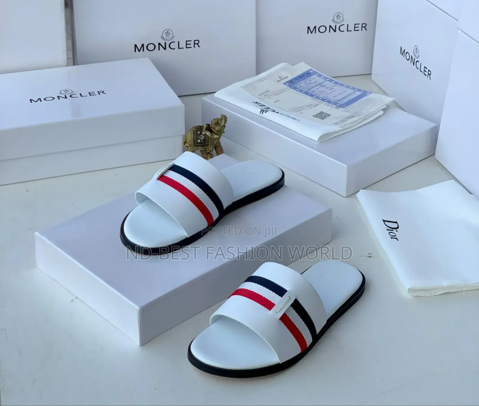 White Leather Slippers
