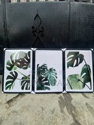 3 Sets of Wall Artwork Green Leaves