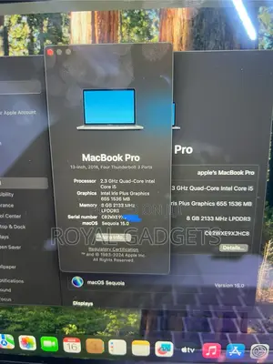 Laptop Apple MacBook Pro 2018 8GB Intel Core I5 SSD 512GB