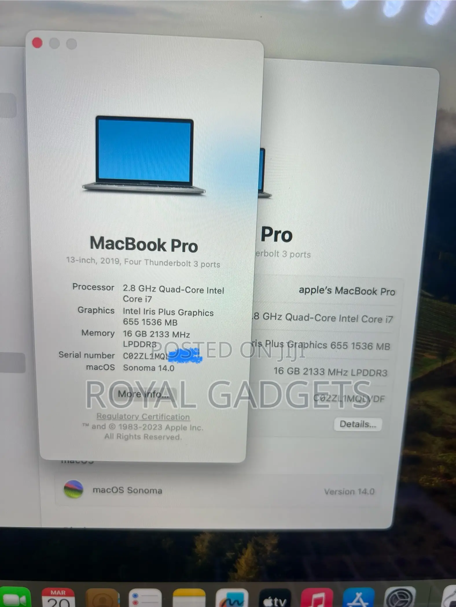 Laptop Apple MacBook Pro 2019 16GB Intel Core i7 SSD 512GB