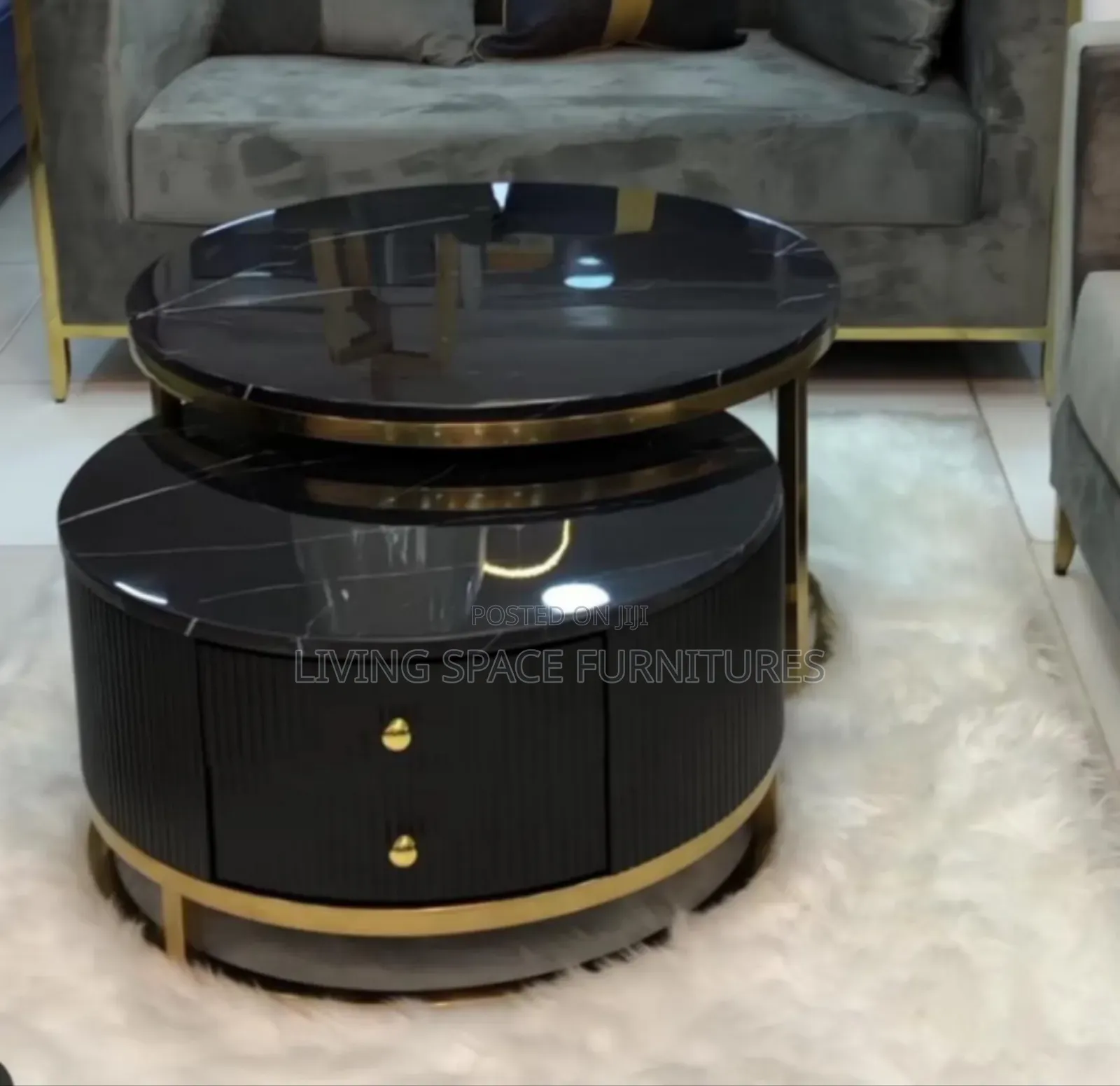Luxury Marble Top Center Table Set