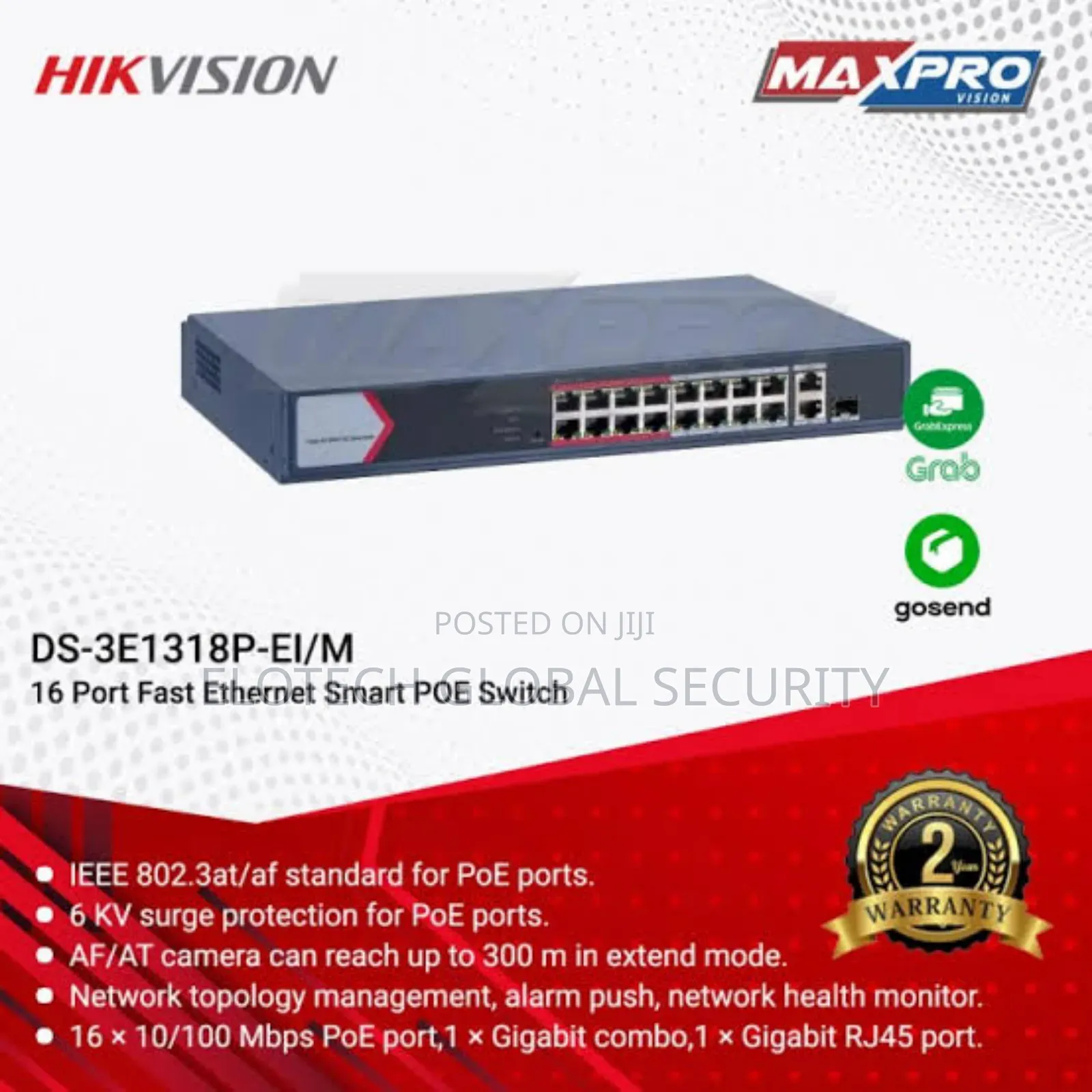 Hikvision 16 Port Poe Switch