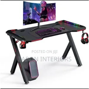 Modern Electric Y Leg Shaped RGB Led Lights Gaming Table 1.2mtr