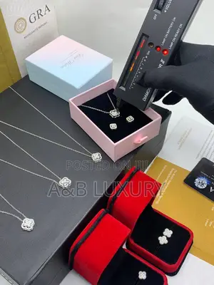 VVS Moissanite Diamond Necklace and Earring Combo