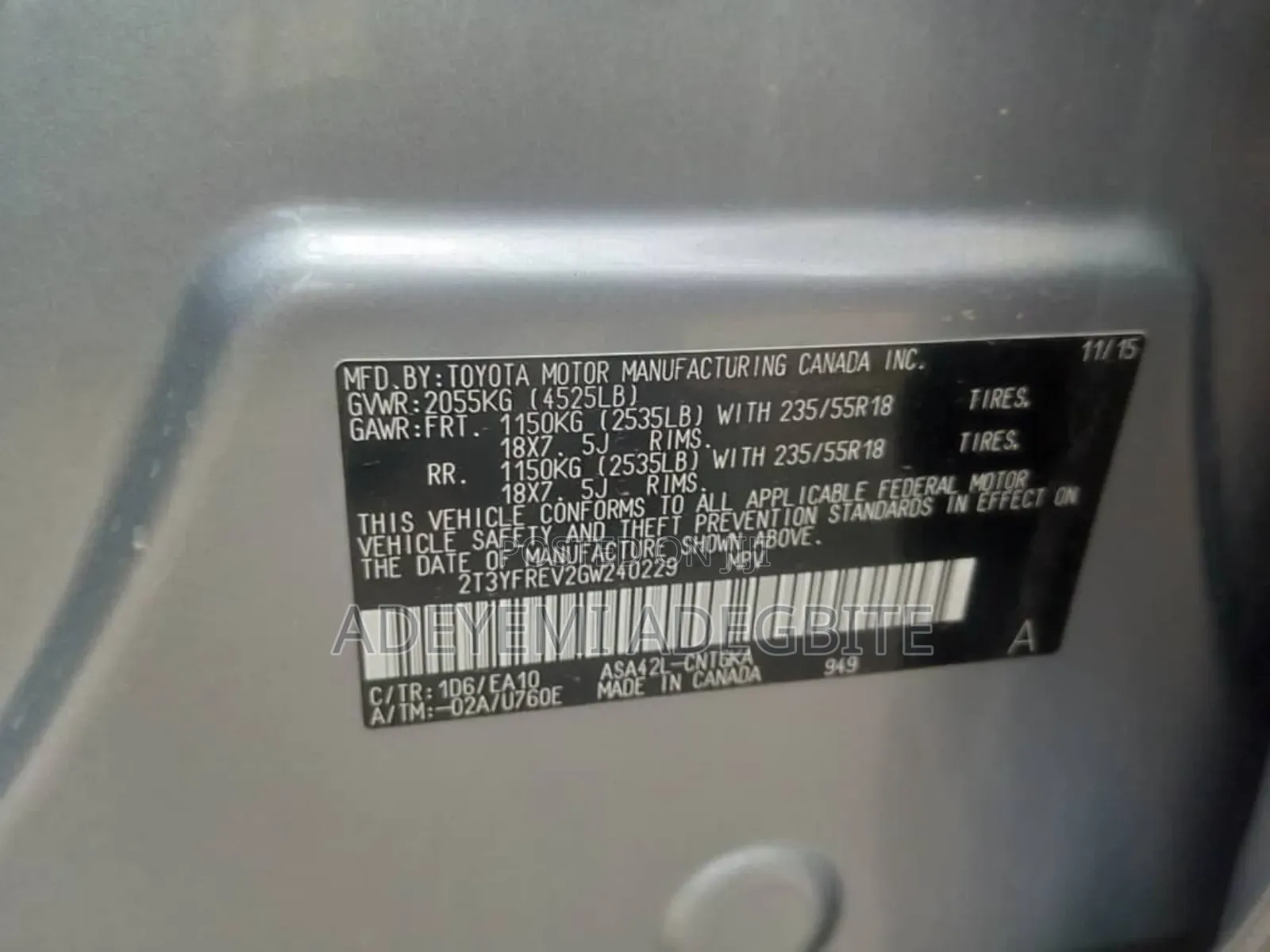 Toyota RAV4 2016 Silver