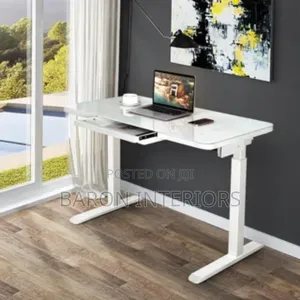 Glass Top 1.2 Meter Adjustable Height Electric Standing