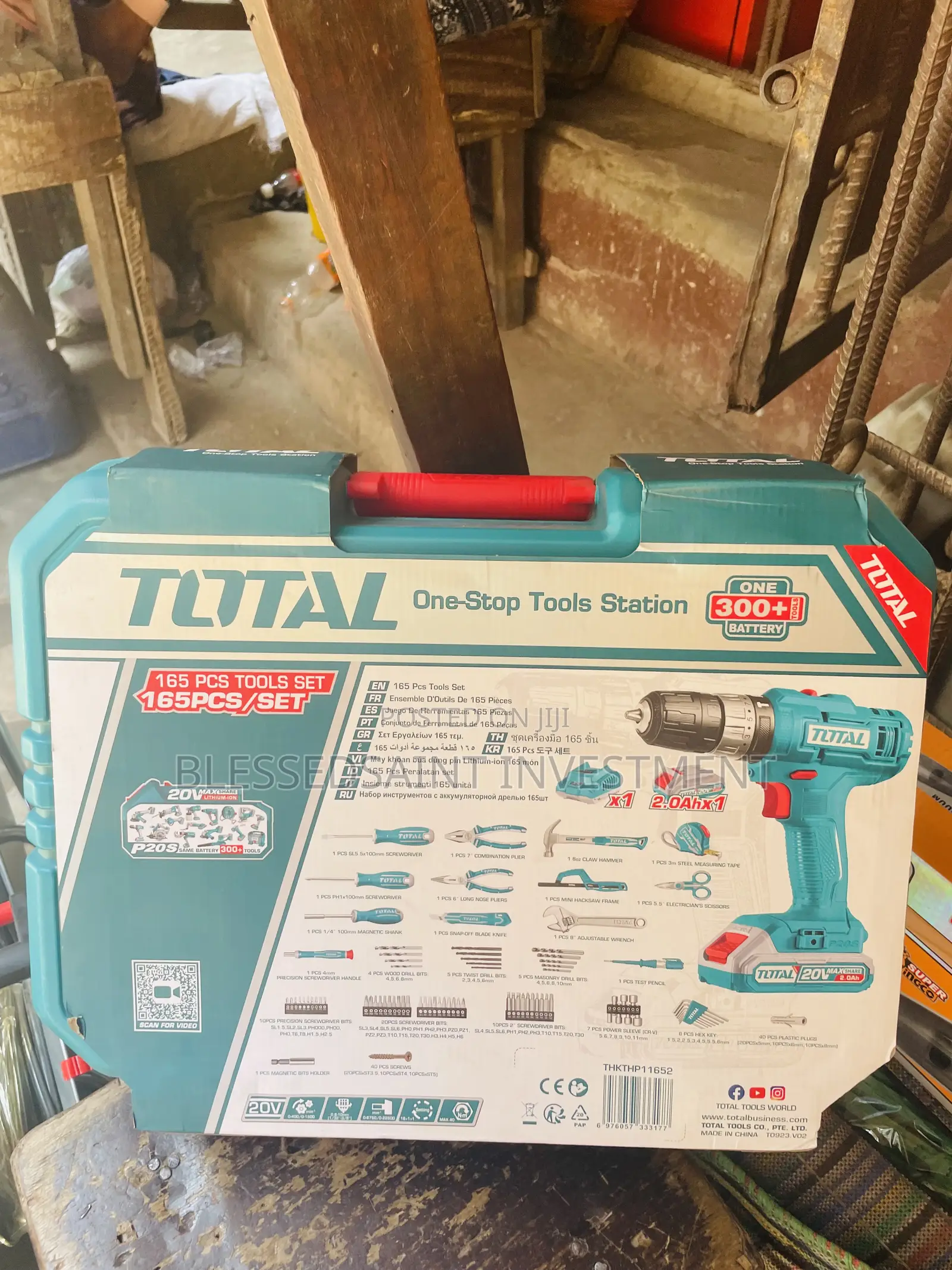 Total 165 Pics Tools Set With Battery Drill 20v