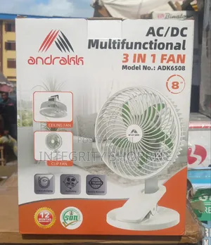 Andralklk Ac/Dc Multifunctional 3 In 1 Fan