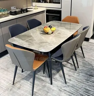 Executive Marble Dinning With 6 Chairs.