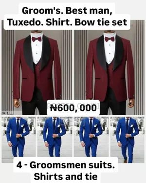 Groom's. Best Man, Tuxedo. Shirt Bow Tie Set 4 G-Men Suits