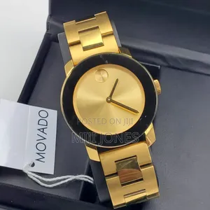 Movado Bold Yellow Gold Dial Yellow Gold Steel Strap Watch