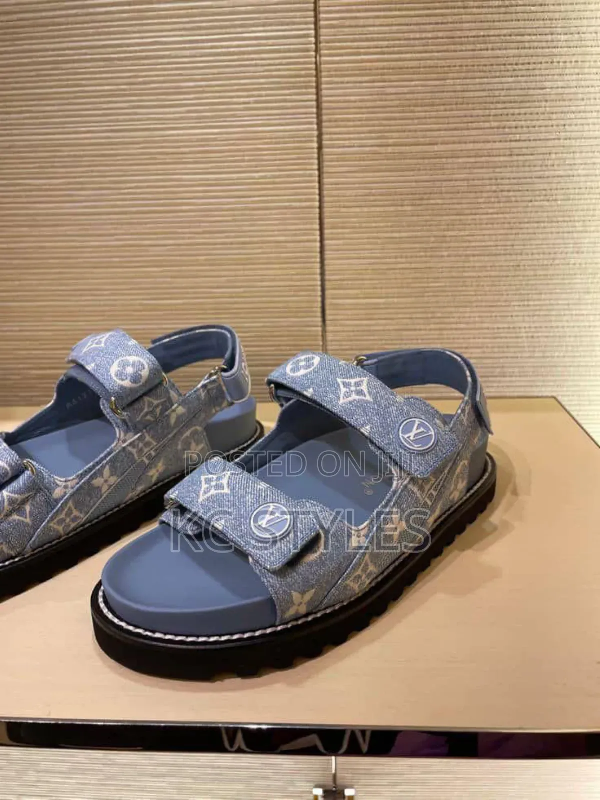 Louis Vuitton Sandals Black Jean Blue