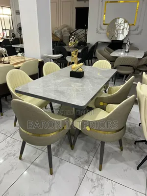 Latest Dinning Table Marble Top With 6 Set of Chair