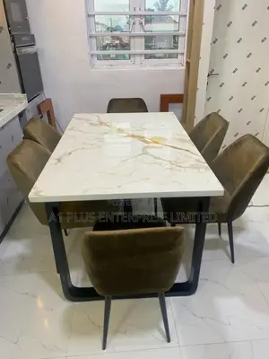 6 Seater Dinning Set With Mable Top