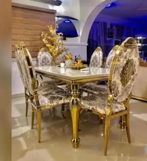Executive Royal Dinning Table Marble Top by 6 Set of Chair