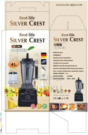 Silver Crest 10,000w (4liters Jar) Blender With Two Cups