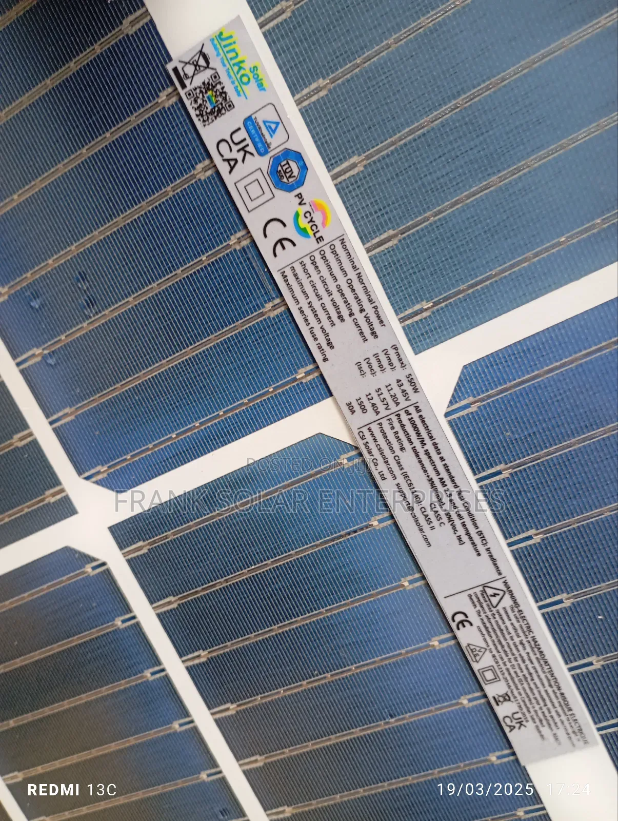550watts Jinko Solar Panel