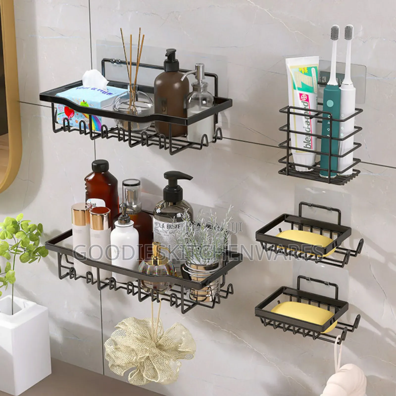 5 in 1 Bathroom Caddy Corner Rack Rectangular Design
