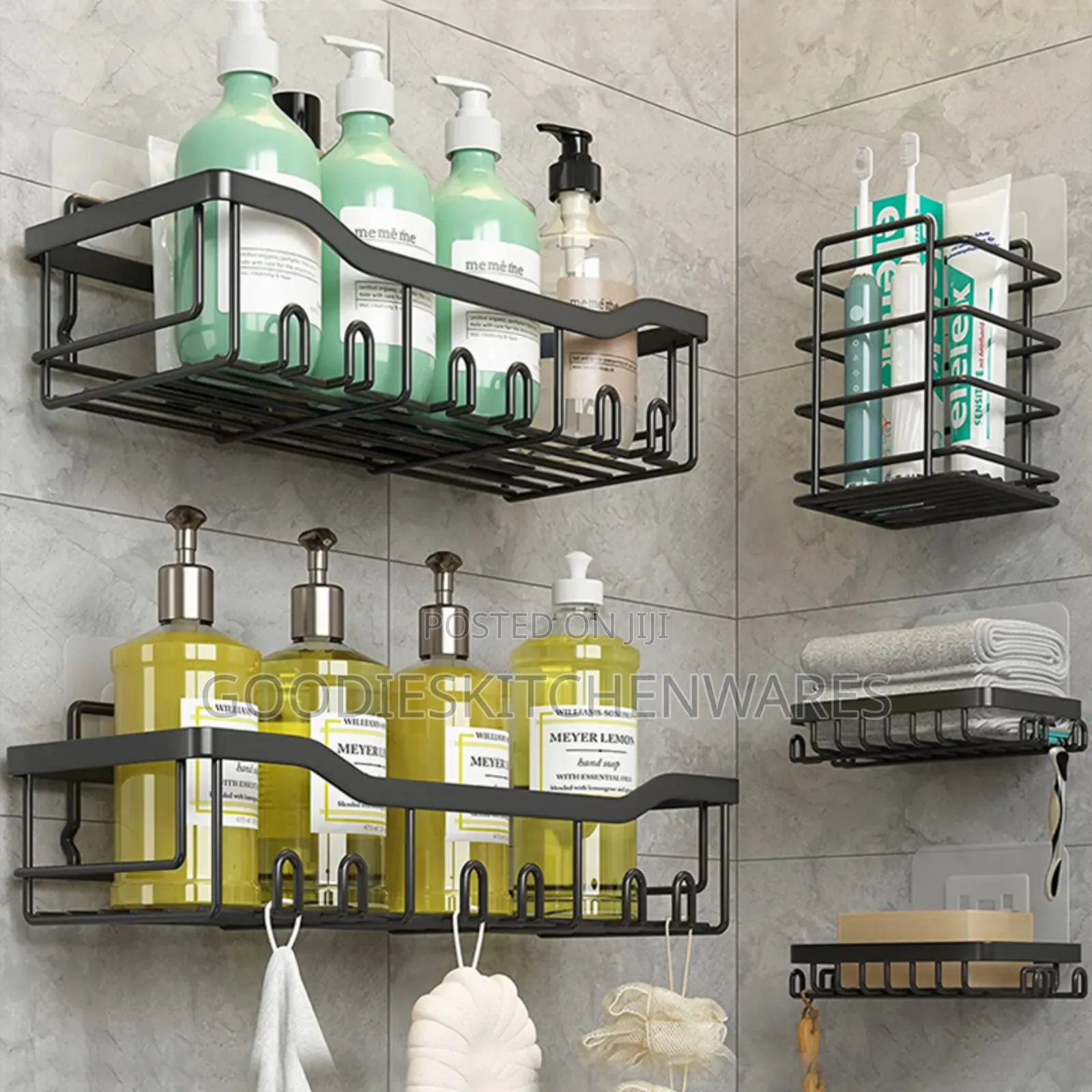 5 in 1 Bathroom Caddy Corner Rack Rectangular Design