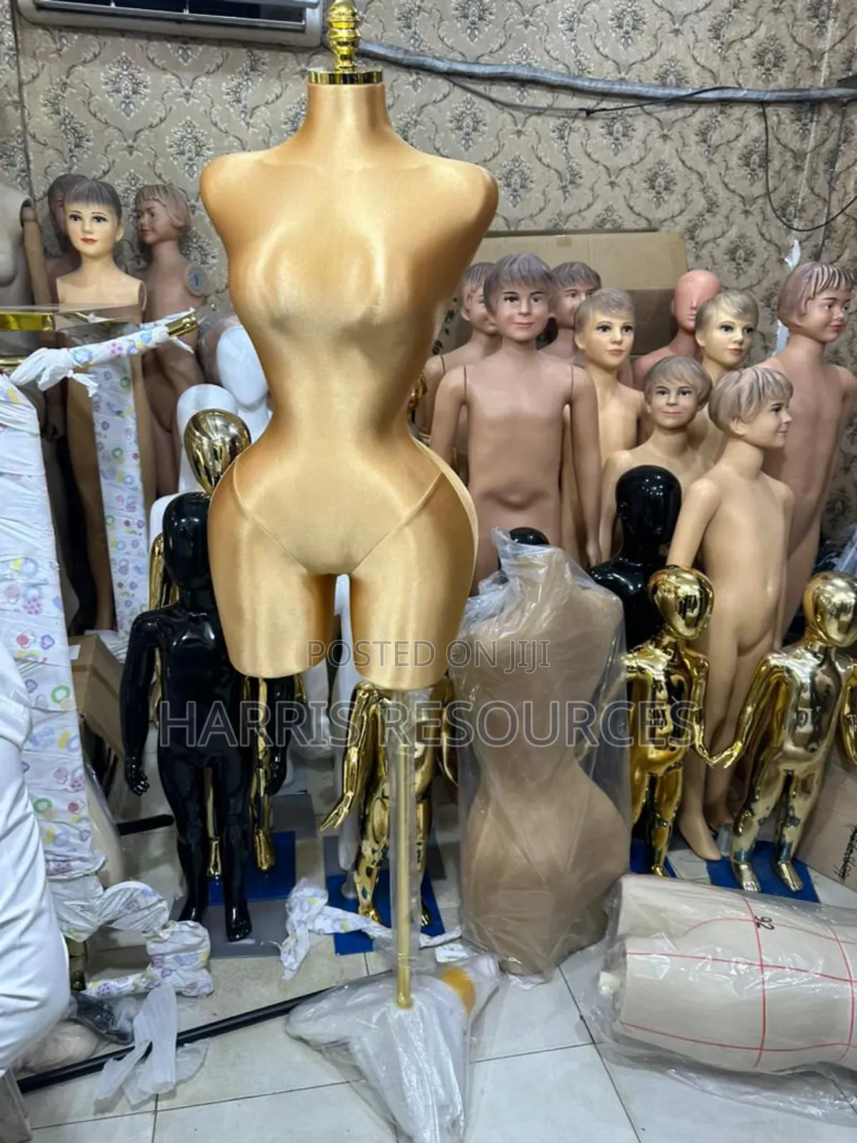 Golden Female Mannequin Dress Forms